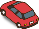 赤色の乗用車